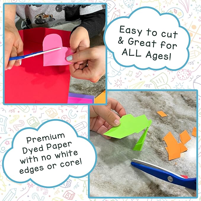 Hygloss Assorted Bright Colored Paper - 24 lb, 89 GSM, Acid-Free, Fade-Resistant, 8.5x11-Inch Letter Size Color Copy Paper, 48 Sheets, 12 Colors