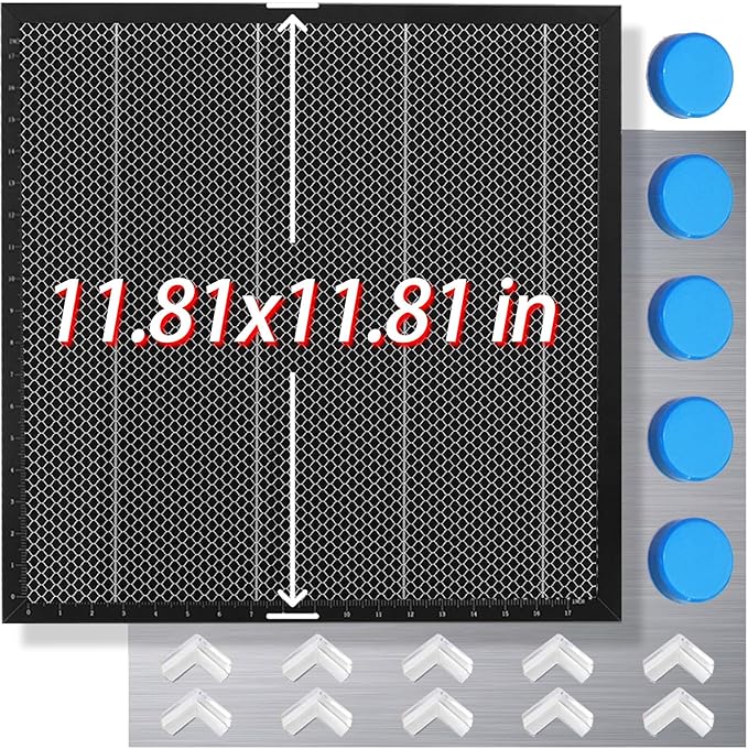 YOOPAI Honeycomb Laser Bed 300x300mm Honeycomb Working Table with Aluminum Panel for Laser Cutter Engraver Accessories, Desktop Protection, Fast Heat and Smoke Dissipation 11.8"x11.8"