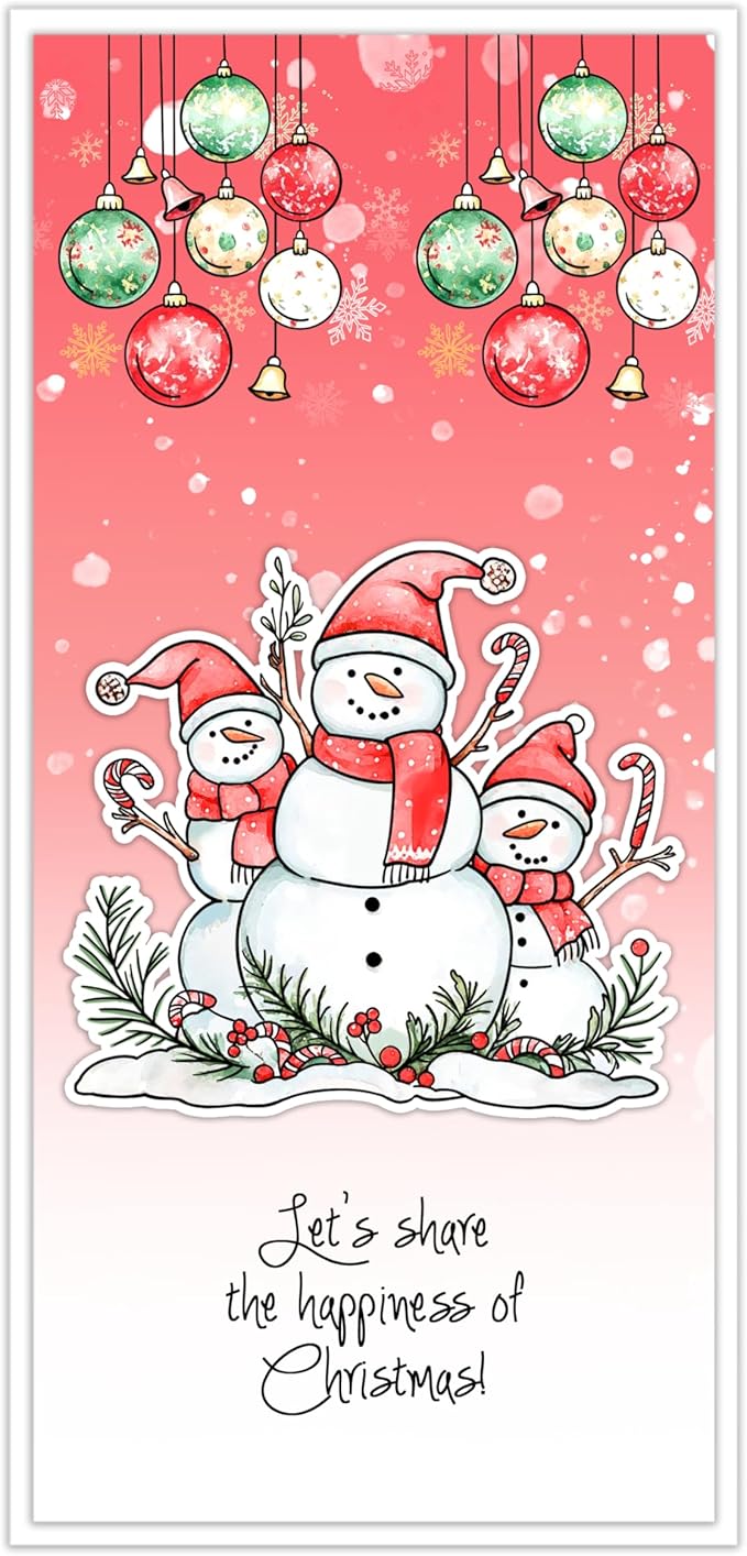 Christmas Clear Stamp Set Reusable Clear Silicone Stamps with Pumpkins, Skulls, Bats, Santa Claus and Holiday Designs for Cards, Scrapbooking, journaling and DIY templates (Merry Christmas)