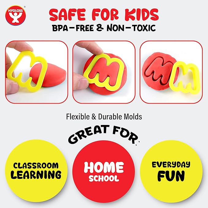 Dough Extruder Set for Kids + Cutters - Clay and Modeling Tools Set - (13 pcs.) - Educational Clay and Dough Tools for Learning, Counting, and Crafting – Strong and Durable