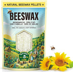 Beeswax Pellets for Candle Making – 5lb/10lb/20lb – Natural Beeswax for Candles, Lip Balms, and Skincare – White Beeswax for DIY Projects – Ideal for Beginners and Experts（5lb）