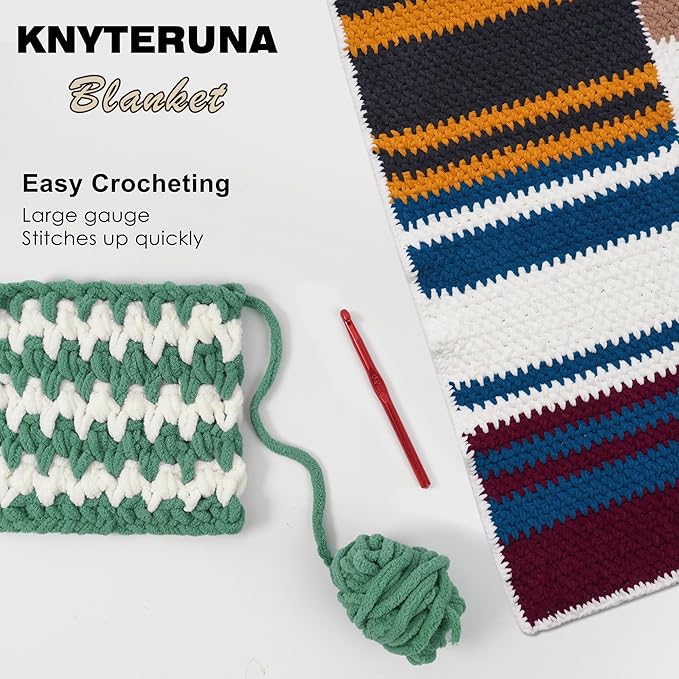 #6 Super Bulky Blanket Yarn for Crocheting - 4 Skeins(Each 10.5oz/300g, 220yds/201m), Chunky Chenille Thick Plush Big Soft Yarn for Crocheting Knitting Blankets, Misty Jungle Green