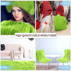 Tatuo 60 x 18 Inch Green Faux Fur Fabric Christmas Fluffy Fuzzy Craft Fake Fur Cuts Shaggy Synthetic Plush Patch Sewing DIY Winter Halloween Costume Gnome Beard Miniature Dolls Rugs Mats Gift