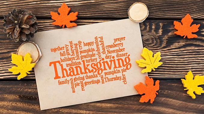 Hying Thanksgiving Words Clear Stamps for Card Making, Autumn Harvest Festival Transparent Rubber Stamps for Bullet Journal DIY Scrapbook Decoration Handmade Crafts Notebook Fall Card Blessings