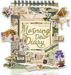 WCCH Vintage Scrapbook Sticker Supplies, 25 Sheets PET and 25 Sheets Washi Stickers, Over 800 Self-Adhesive Pre-Cut Stickers for Junk Journal, Bujo, Collage, Adult Crafts Arts, Letters DIY