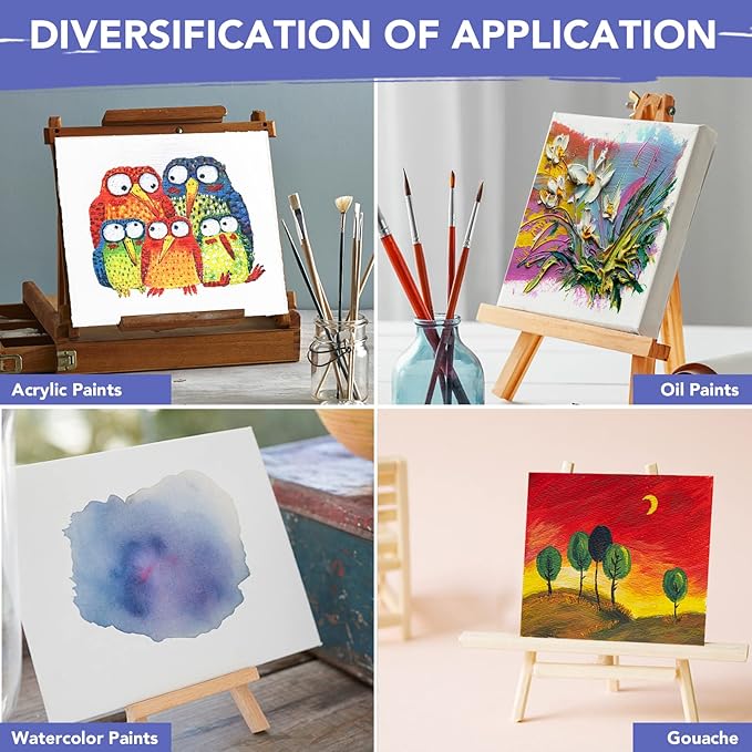 Stretched Canvases for Painting, 8x8, Pack of 24, Primed Acid-Free, 5/8 Inch Thick Wood Frame Blank Canvas, Art Canvases for Beginners, Artists for Oil Paint,Acrylic Paint, Pouring Painting.