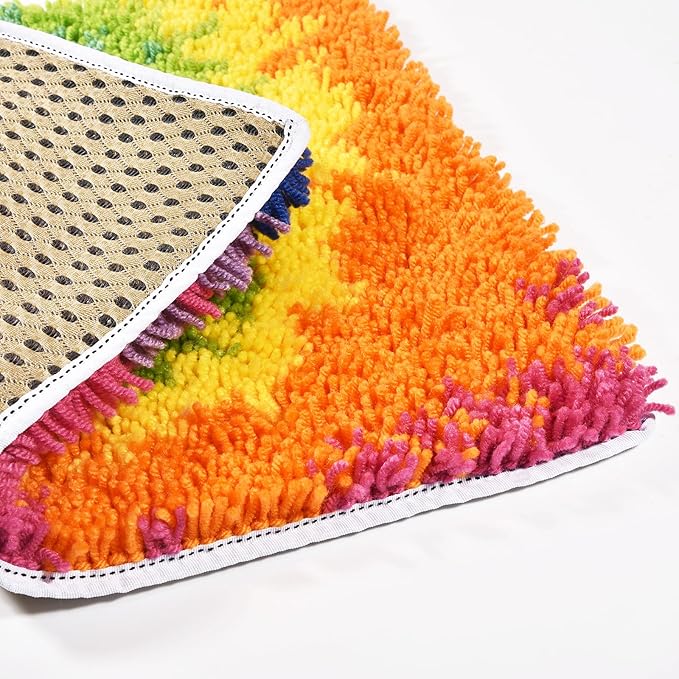 kingsea Latch Hook Kits DIY Crochet Needlework Crafts Color Printed Rug Cover Cushion Carpet, Latch Hook Kits for Adults Teen Home Decoration, Rainbow Roll - 20"X 15"