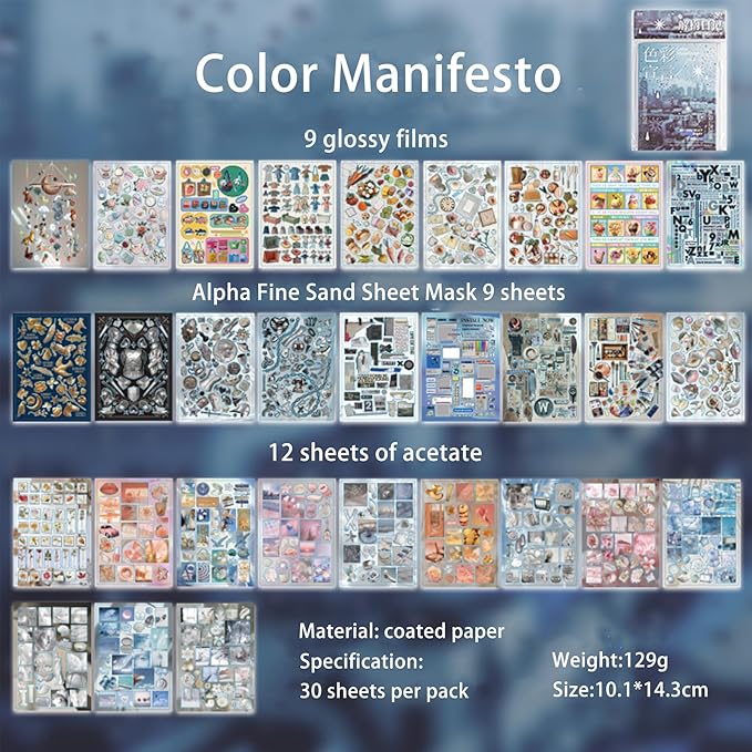 2 Pack Y2K Foil Sticker Books | 60 Vintage Cut-Out Stickers for Scrapbooking, Junk Journals & DIY Crafts - Glossy/Matte/Textured Styles