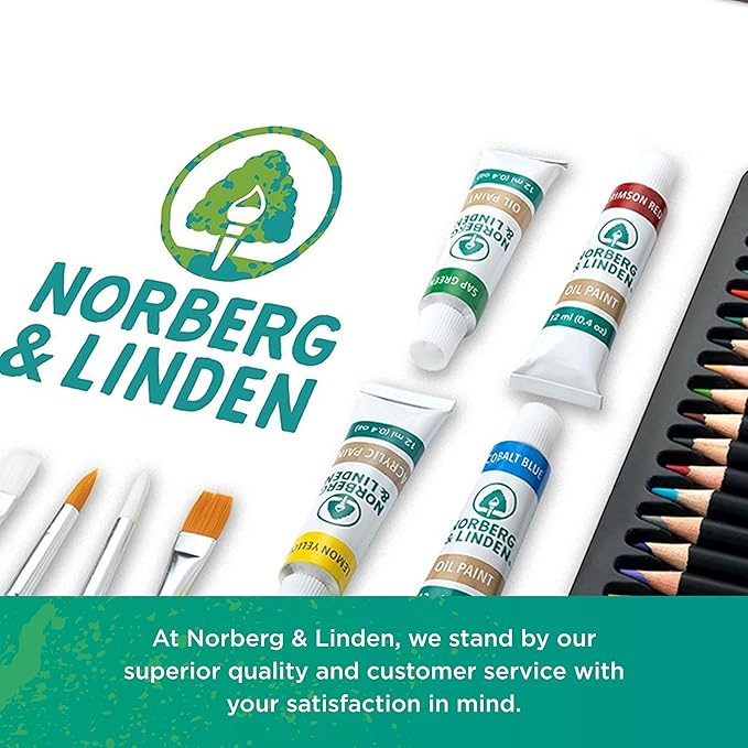 Norberg & Linden Acrylic Paint Set - Canvas and Acrylic Paint Sets for Adults, Teens, Kids - Includes 24 Vivid Colors, 3 Painting Canvas Panels, 6 Assorted Brushes & 1 Paint Knife