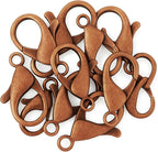 Mandala Crafts 30mm Antique Copper Color Metal Lobster Clasps for Jewelry Making - 50 Lobster Claw Clasps with Jump Rings Jewelry Findings Kit for Necklaces Bracelets Charms Fasteners