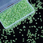1100PCS 4mm Bicone Crystal Glass Beads for Jewelry Making, Sparkling Mini Beads for Suncatchers, DIY Bracelets & Craft Projects (Green)