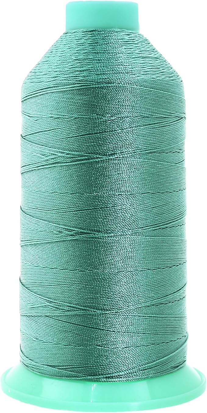 Mandala Crafts Bonded Nylon Thread Aquamarine Heavy Duty Sewing Threads - 1100 YDs Size 92 280D T90 Tex 90 Thread for Leather Jeans Weaving Outdoor Marine Upholstery Threads