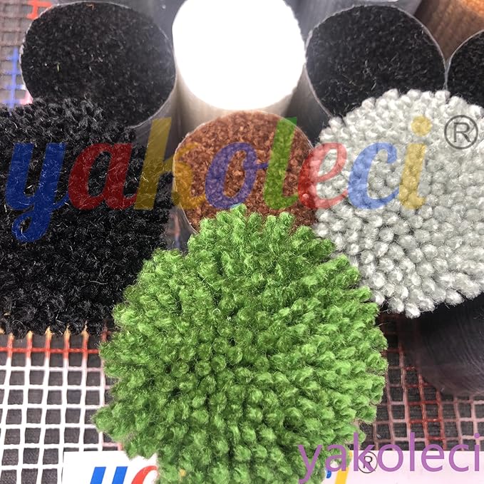 YAKOLECI Latch Hook Kits for Adults, Color Printed DIY Rug Crafts Arts Carpet for Home Decoration Festival Gift (Endless Circle)