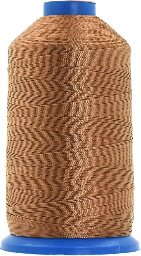 Mandala Crafts Bonded Nylon Thread - Russet Brown Heavy Duty Sewing Threads - 1100 YDs Size 92 280D T90 Tex 90 for Leather, Jeans, Weaving, Outdoor, Marine, Upholstery