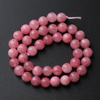 45pcs 8mm Natural Rose Pink Chalcedony Stone Round Loose Beads for Jewelry Making DIY Bracelets Necklaces Crystal Energy Healing Stone Beads 15"(8mm, Rose Pink Chalcedony)