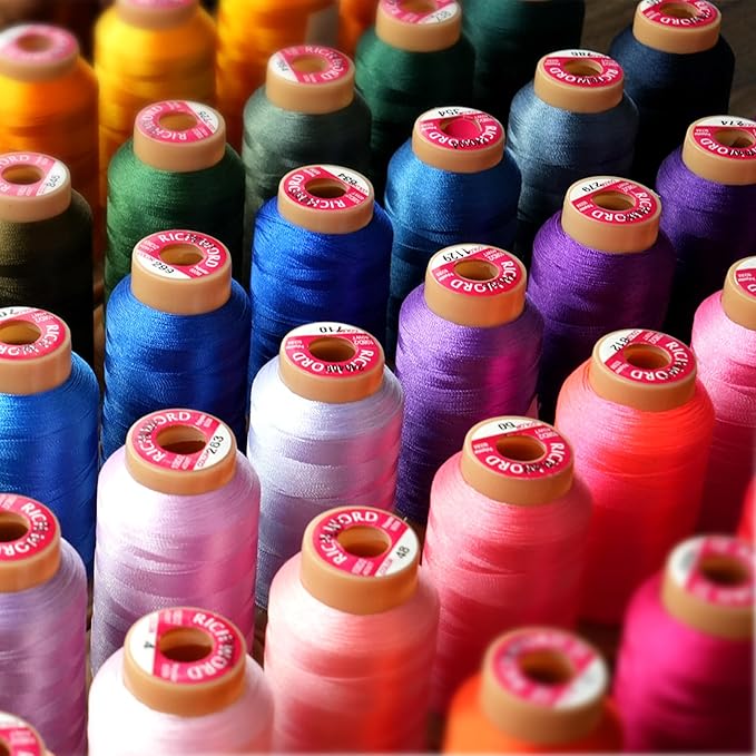 Richword Selected 800M 6 Colors Embroidery Thread,40WT(108D/2) Polyester Embroidery Machine Thread Set for Embroidery Machines and Sewing Machines