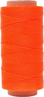 Mandala Crafts Orange Flat Waxed Thread for Leather Sewing - 197 Yds 210D 1mm Polyester Leather Thread String Waxed Cord for Leatherwork, Beading, Bookbinding, Hand Stitching