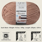 #6 Super Bulky Blanket Yarn for Crocheting - 4 Skeins(Each 10.5oz/300g, 220yds/201m), Chunky Chenille Thick Plush Big Soft Yarn for Crocheting Knitting Blankets, Light Coffee