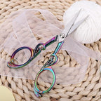 Detail Embroidery Scissors – Small Sharp Pointed Tip Shears for Sewing, Craft, Artwork, Needlework Yarn, Thread Snips, Handicraft DIY Tool, 4.5in Rainbow Vintage Style