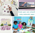 Silunkia 120 Sheets 100% Cotton Watercolor Paper 8.5 x 11 for Painting, 140lb/300gsm Heavyweight Cold Pressed Off White Paper for Students Adults Artists Drawing Valentine Gift Cards