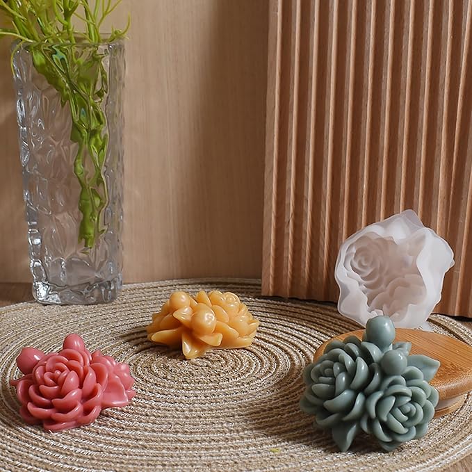 Silicone 3D Flower Bud Mold - Wave Candle Silicone Resin Casting Molds for Candle & Resin & Soap Craft Supplies