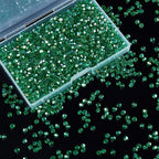 1200PCS 3mm Bicone Crystal Glass Beads for Jewelry Making, Sparkling Mini Beads for Suncatchers, DIY Bracelets & Craft Projects (Malachite Green)
