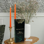 10 Inch Orange Slender Taper Candles Set - 12 Pcs Dripless, Smokeless with Cotton Wick, Ideal for Halloween,Thanksgiving,Dinner, Weddings & Home Decor.