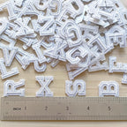 1 inch Iron on Letter Patches 78 Pieces, A-Z Embroidered Alphabet Patches for Clothing Jackets Hats Backpacks Jeans White
