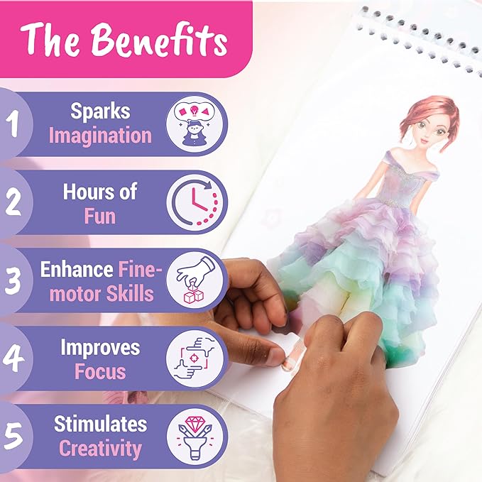 Sticker Dress Up Fashion Runway - Sticker Activity Book for Kids. Learn Girls Fashion Design with Stickers and Guides for Kids 5 and up. Little Designer Creativity Book