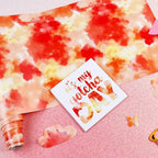 Tie Dye Permanent Vinyl Roll- 12'' x 8ft Orange Clouds Permanent Adhesive Vinyl for Mugs Decors Self Adhesive Sticker