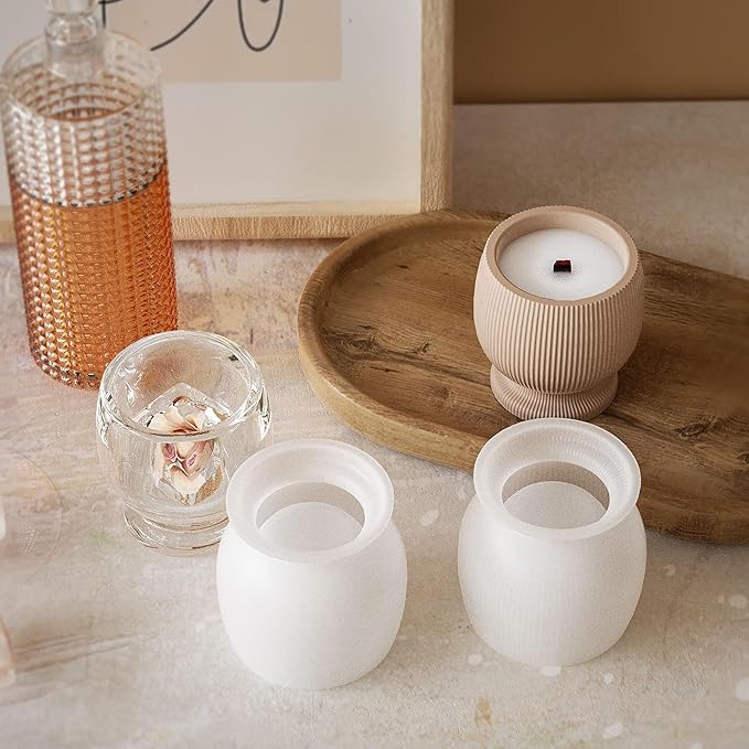 Bottle Resin Mold Candle Holder - Resin Casting Silicone Molds for Home Decor & Candle Making Wave Spiral Mold