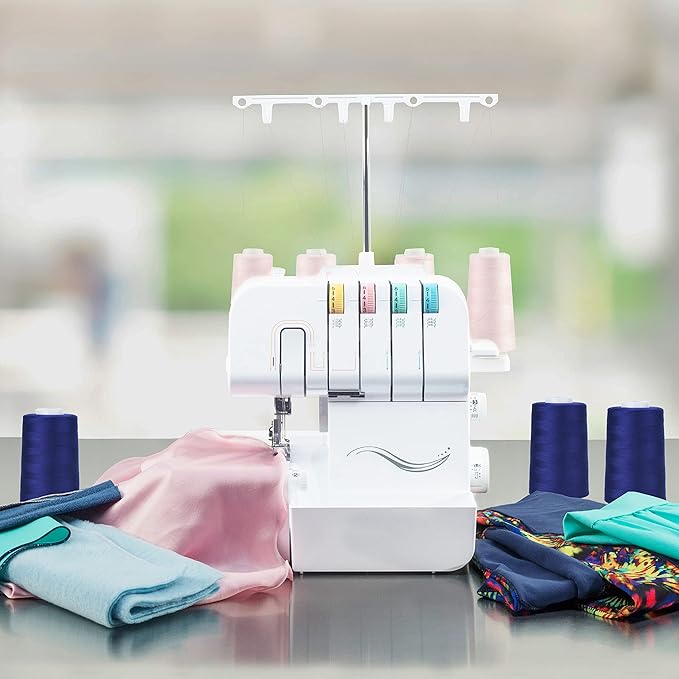 Simthread All Purpose Sewing Thread from 100% Spun Polyester for Serger, Overlock, Merrow, Quilting Sewing 4 Big Cones of 5000M (5500 Yards) Each - 40S/2 Grape