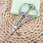 Sewing Embroidery Scissors – Small Vintage Sharp Detail Shears for Craft, Artwork, Needlework Yarn, Handicraft DIY Tool, Thread Snips, 4.7in Rainbow Butterfly Style