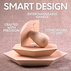 Byllstore 3-Pack Hexagonal Pottery Molds | Create Bowls & Plates | 4″, 6″ & 8″ Ceramic Tops | Interchangeable Handle