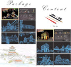 Scratch Rainbow Painting Art Postcards,Scratch & Sketch Art for Kids & Adults,Scratch Painting Creative Gift Engraving Art & Craft Set,Mini Envelope Postcard with 4 Tools,7.9''x5.5''(Classic Series)