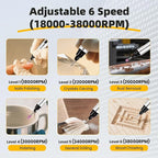 HARDELL Engraving Pen, 6 Speed, Rechargeable Engraver Pen for Artists & DIYers, Electric Engraving Tool with 41 Accessories, Engrave 60+ Surfaces, Engraving Pen for Metal, Wood, Glass and Plastic