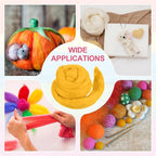 MECCANIXITY Wool Roving Yarn Soft Felting Wool 50g/1.76oz Pure Chunky Roving Yarn for Needle Felting Knitting Blanket Spinning Weaving Art DIY Craft Yellow