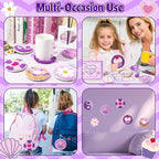 WATINC Christmas Punch Needle Coaster Kits - 23Pcs Easy Art Work Decor Craft Supply for Beginners, DIY Set of 6 Pattern Tufted Pads with Adhesive Felt Yarns Tools Instruction Customized Boxes (Purple)