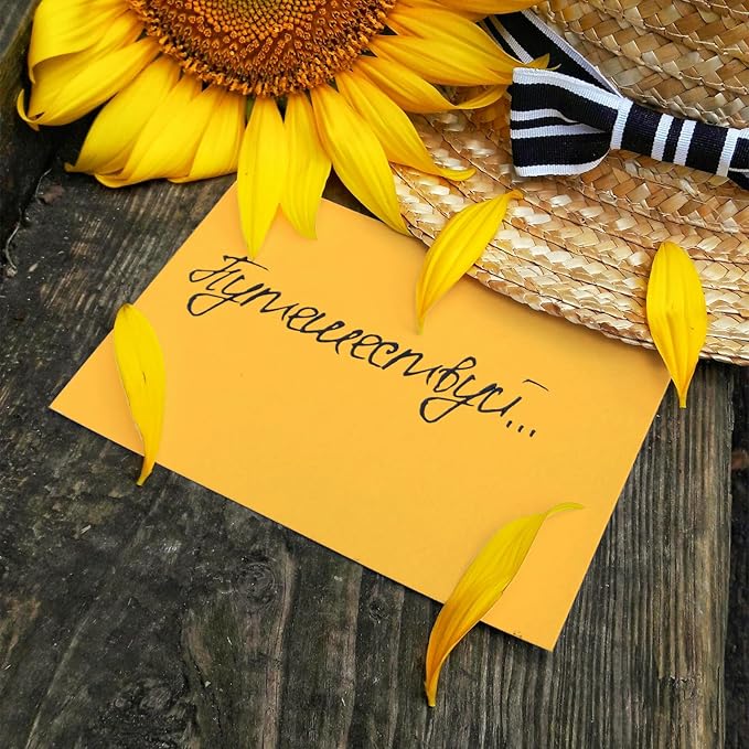 100 Sheets Yellow Cardstock 8.5 x 11 65lb Paper, Goefun Yellow Card Stock Printer Paper for Invitations, Menus, Wedding, DIY Cards