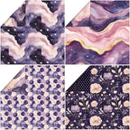 Scrapbook Paper 12x12, Double-Sided Suede Textured Decorative Craft Paper Set for Greeting Cards, Photo Album Decoration, 24 Sheets/24 Designs