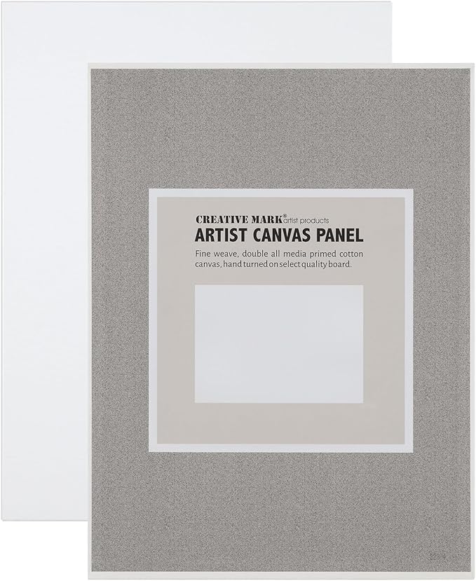 Creative Mark Cotton Canvas Panels 14x18" - 12 Pack - Professional Quality Fine Weave Acrylic Primed Artist Canvas Boards for Painting, Acrylics, Studios, & More