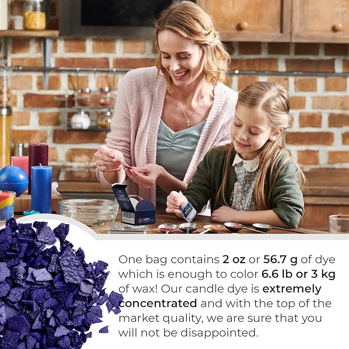 Dark Blue Candle Dye 2oz for Soy Candle Making – Highly Concentrated Candle Wax Dyes – Candle Shop Premium Color Dye Chips for Soy Wax, Beeswax, Paraffin