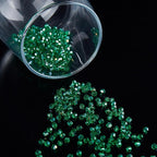 1200PCS 3mm Bicone Crystal Glass Beads for Jewelry Making, Sparkling Mini Beads for Suncatchers, DIY Bracelets & Craft Projects (Malachite Green)