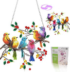 Spring Birds Diamond Painting Kits for Adults, DIY Pendant Diamond Art Kits for Beginners, 5D Special Shape Full Drill Hanging Diamond Gem Art Painting Kits for Window Suncatchers for Home Wall Decor