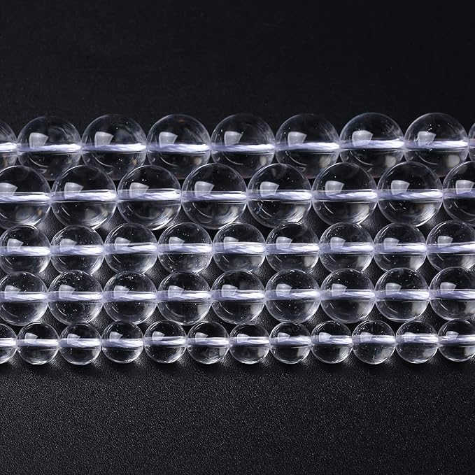 AAAAA Natural Clear White Crystal Quartz Beads Round Loose Spacer Beads for Jewelry Making DIY Bracelets Crystal Energy Healing Power Stone 60pcs 6mm 15 Inch