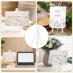 100 Pcs 6 Inch Mini Plastic Easel Stands Bulk White Art Easel Tripod Tabletop Holder for Painting Sign and Card Photo Display Canvas Craft Wedding