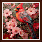 Dimensean Counted Cross Stitch Kit for Beginners, 11CT Unprinted Cross-Stitch Kit Easy Patterns Needlepoint Kit Cross Stitching Embroidery Kit Supplies-Colorful Flowers and Birds 18x18 inch