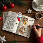 GLOBLELAND Christmas Comic Cat Clear Stamp for Card Making Cartoon Cats Silicone Stamps Christmas Stockings Transparent Stamp for DIY Scrapbooking Embossing Journaling