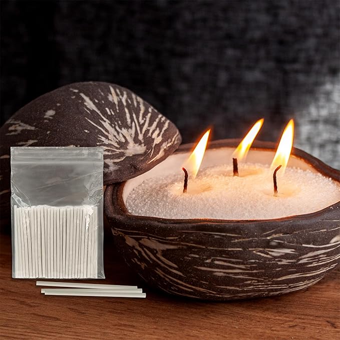 Pearled Candle 2 Inch Cotton Wicks 100-Pack White Extra Wicks for Sand Candles Making, Metal-Free and Lead-Free Refill Sand Wax Wick