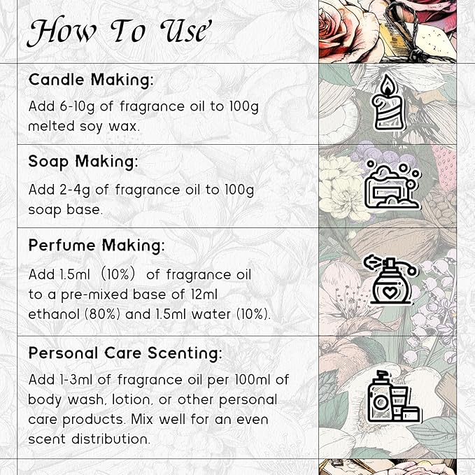 HIQILI Gardenia Fragrance Oil for DIY Candle, Soap & Perfume Making, Add to Essential Oil Diffuser, Body Wash, Long-Lasting - 5.07 Fl Oz